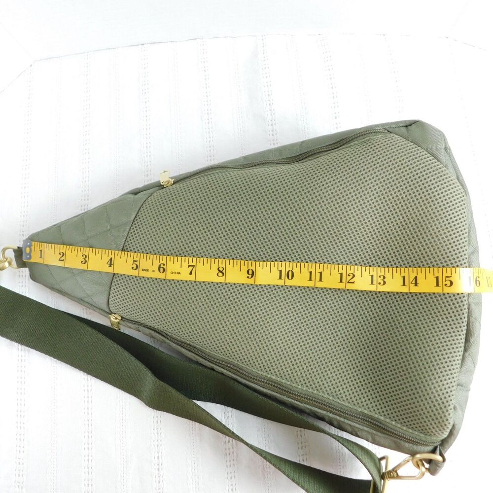 Canvelle Sling Army Green Purse Shoulder Bag Crossbody Waterproof Hiking MINT! - Picture 9 of 13